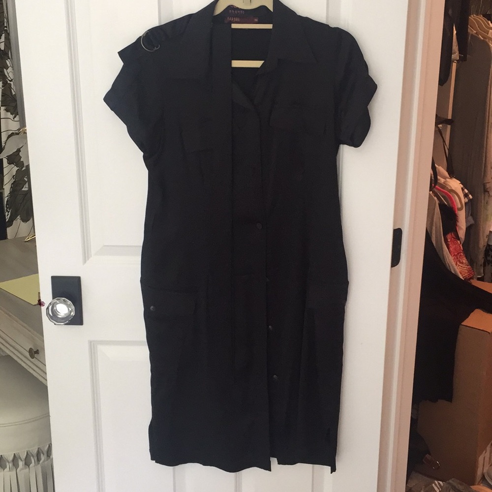 Black silk dress